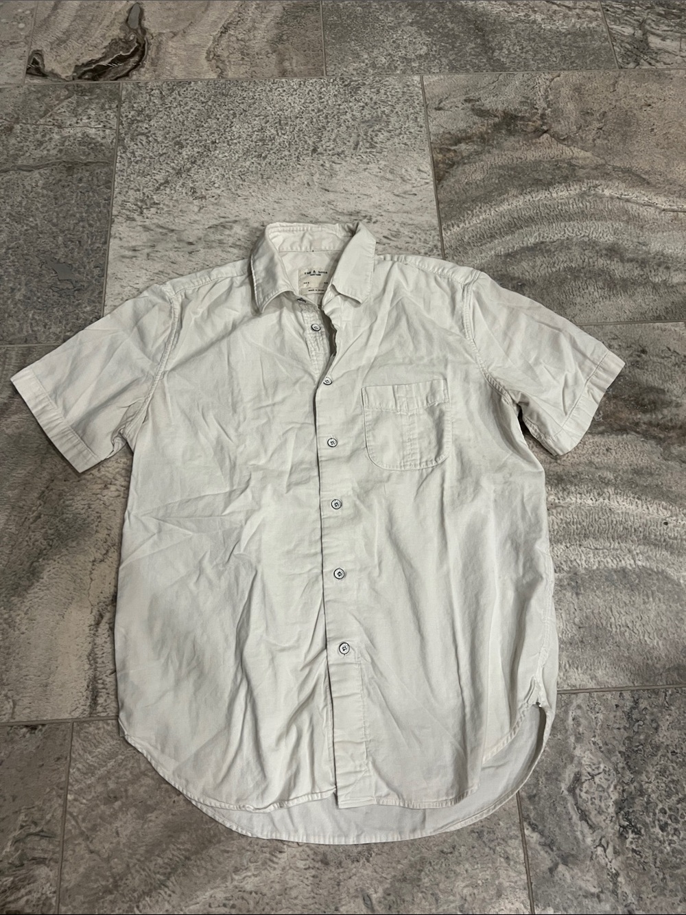 rag & bone Men's Short-Sleeve Button-Down Shirt in White